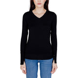 Guess GENA VN LS Women's Black Cotton Sportswear Sweater