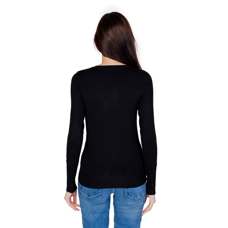 Guess GENA VN LS Women's Black Cotton Sportswear Sweater