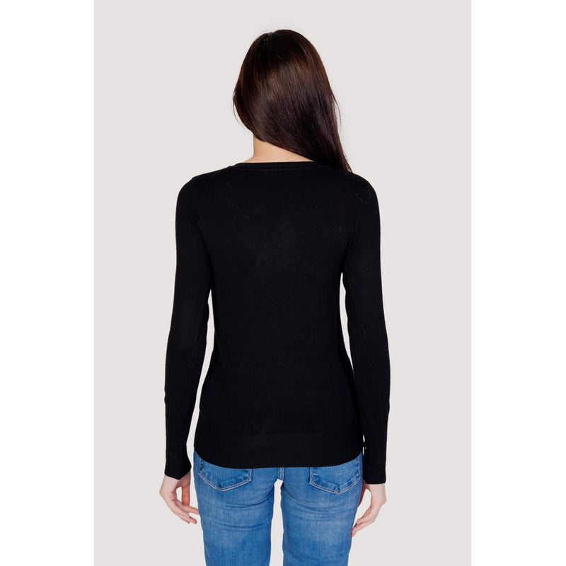 Guess GENA VN LS Women's Black Cotton Sportswear Sweater