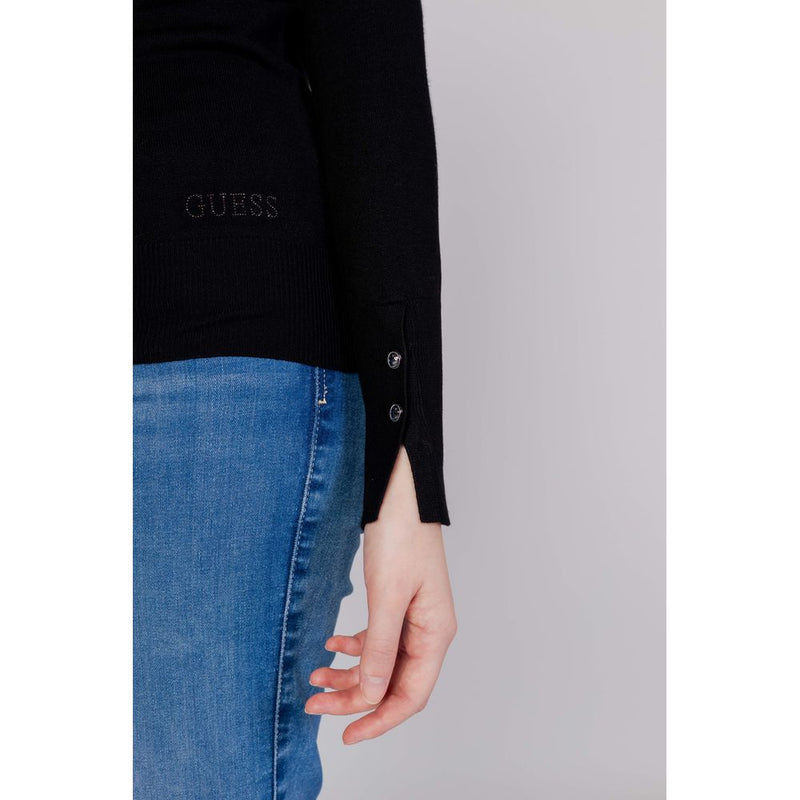 Guess GENA VN LS Women's Black Cotton Sportswear Sweater