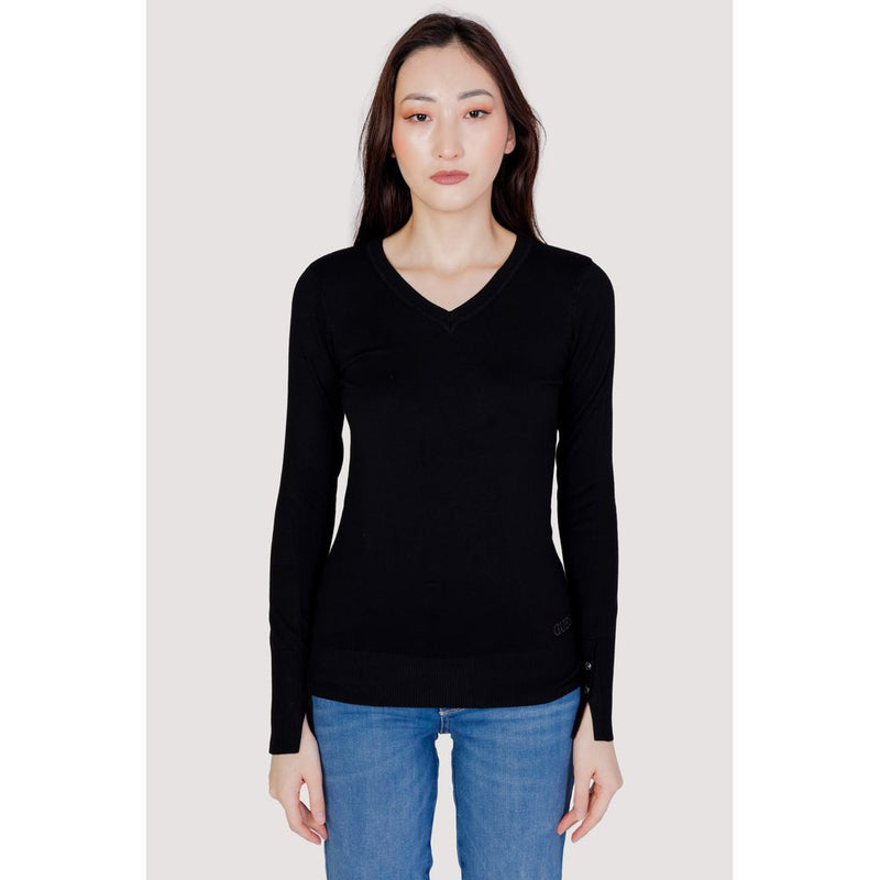 Guess GENA VN LS Women's Black Cotton Sportswear Sweater