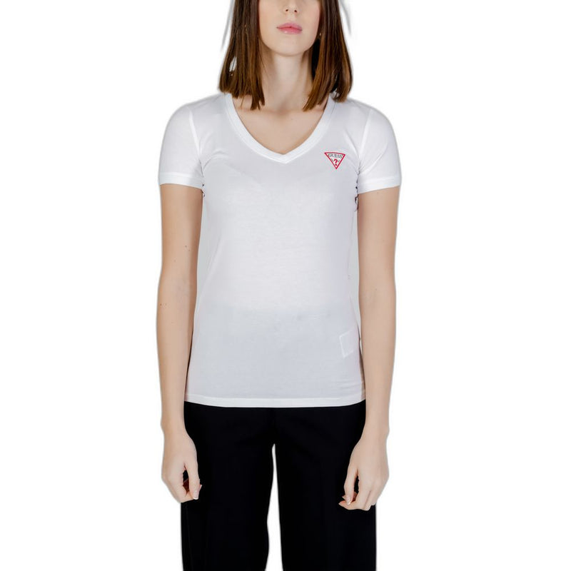 Guess White VN MINI TRIANGLE Women's Cotton T-Shirt