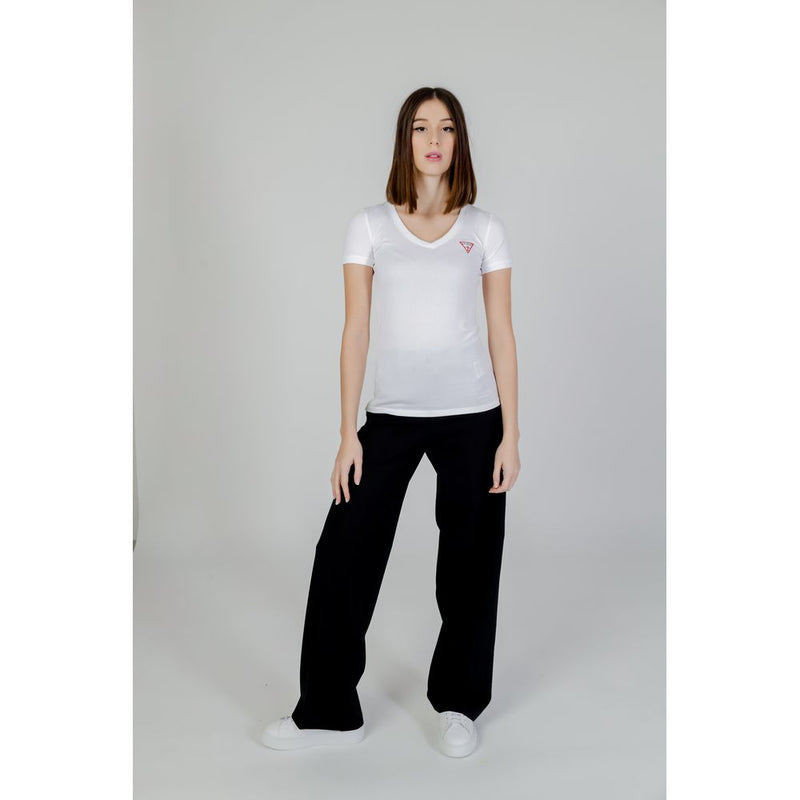 Guess White VN MINI TRIANGLE Women's Cotton T-Shirt