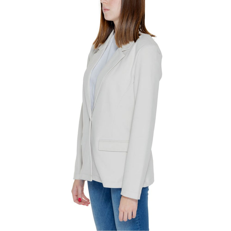 Only Beige Polyester Blazer - Onlcarolina Life L/S Fit Unl Cc Tlr