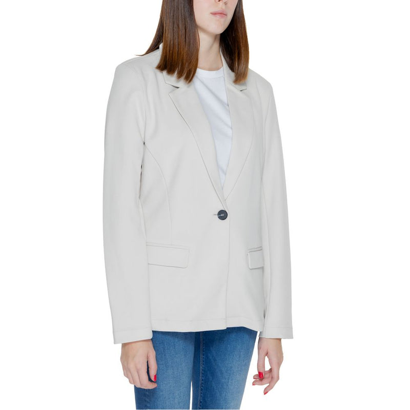 Only Beige Polyester Blazer - Onlcarolina Life L/S Fit Unl Cc Tlr