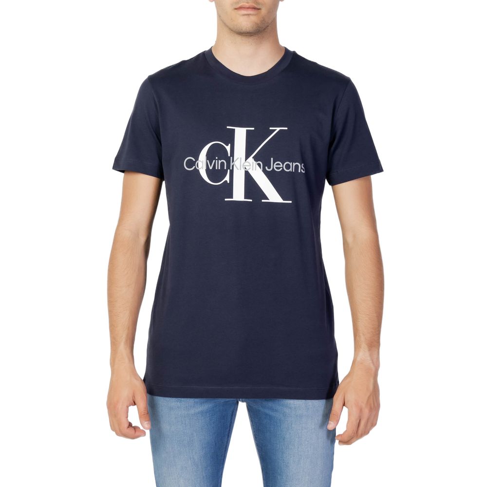 Calvin Klein Jeans CORE MONOGRAM SLIM TEE - T-Shirt en Coton Bleu