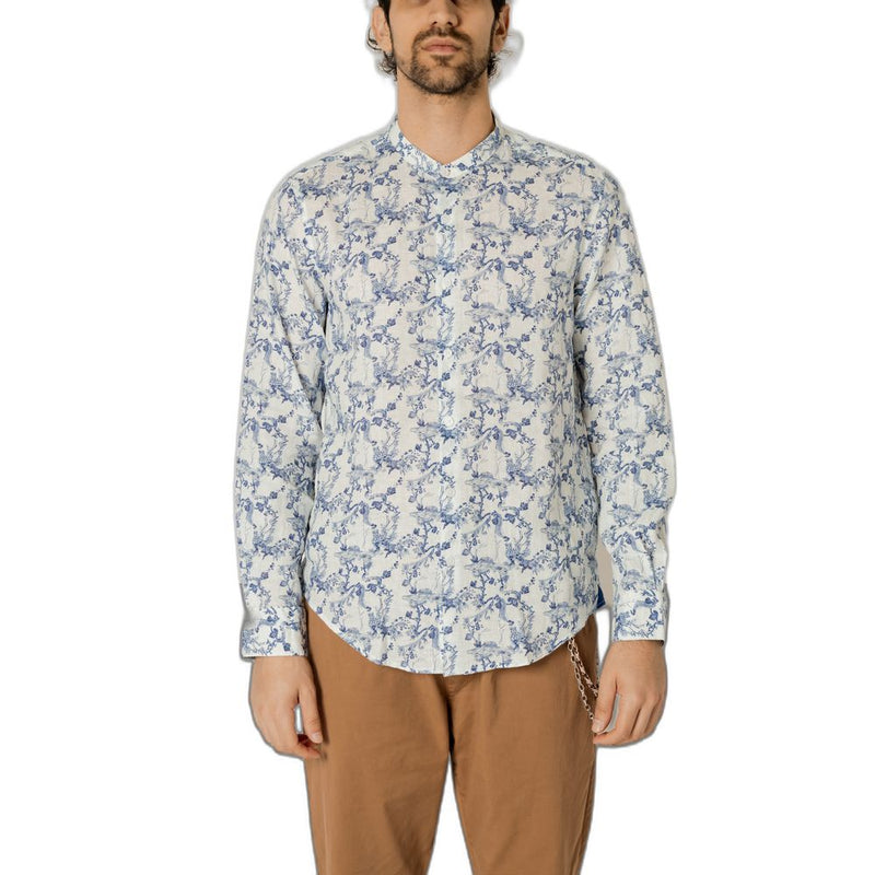 Gianni Lupo blauw linnen overhemd