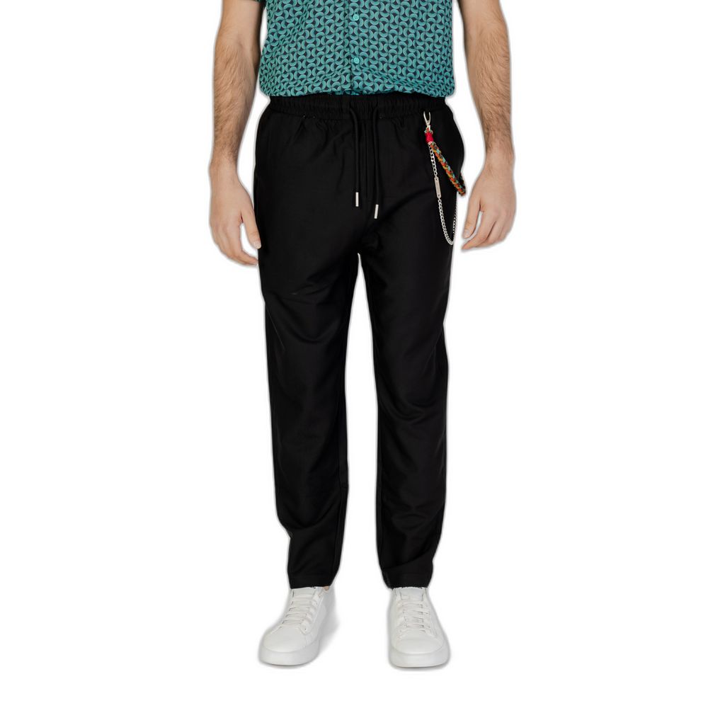 Pantalon en polyester noir Gianni Lupo