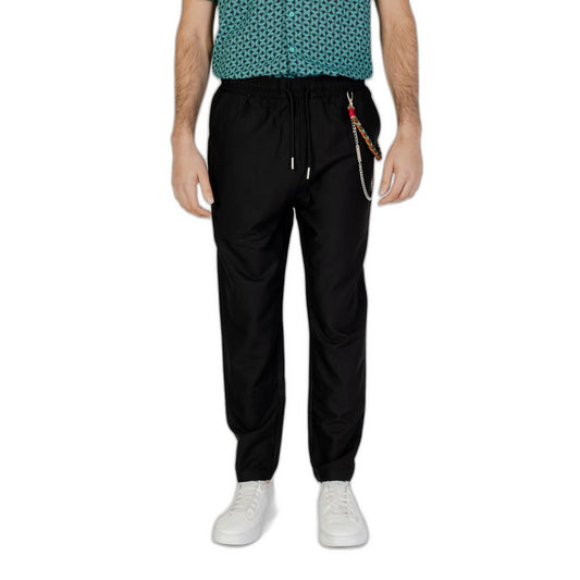 Pantalon en polyester noir Gianni Lupo