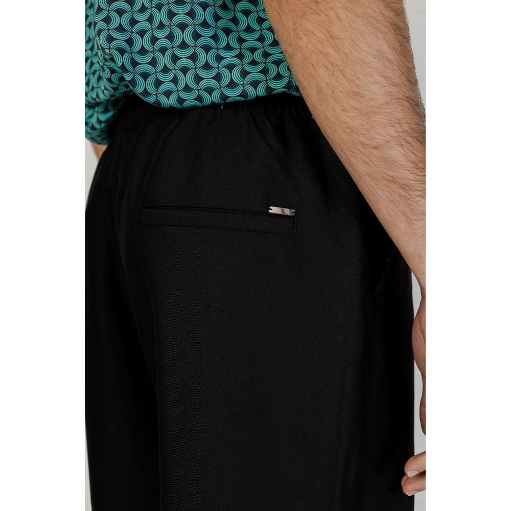 Pantalon en polyester noir Gianni Lupo
