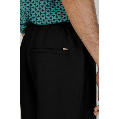 Pantalon en polyester noir Gianni Lupo
