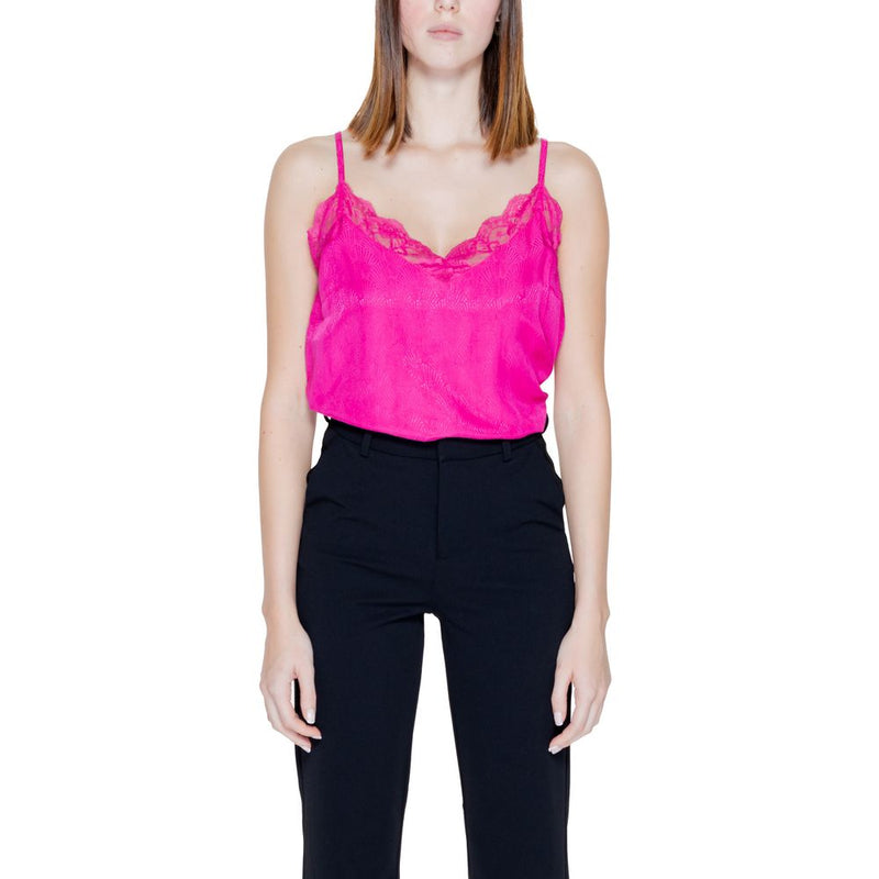 Vila Clothes VIMIRINA Jacquard Pink Viscose Tank Top