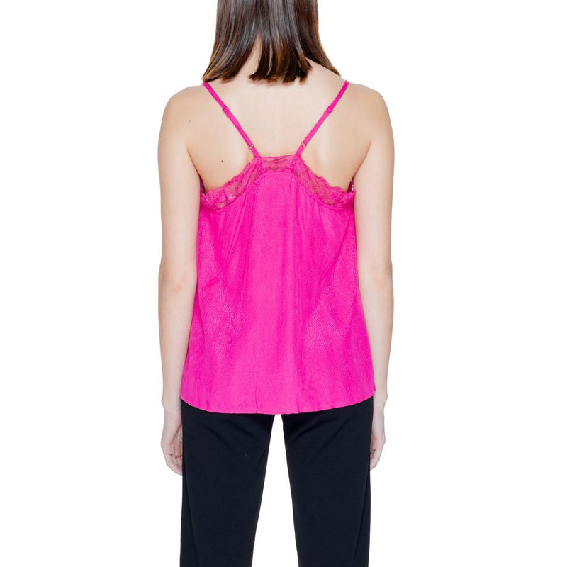 Vila Clothes VIMIRINA Jacquard Pink Viscose Tank Top
