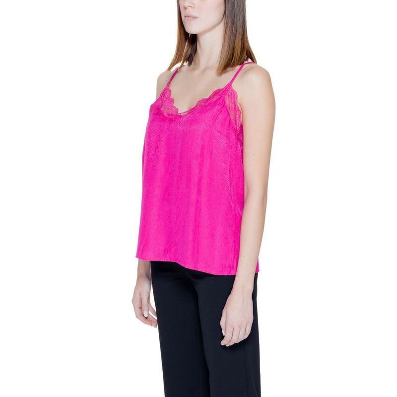 Vila Clothes VIMIRINA Jacquard Pink Viscose Tank Top