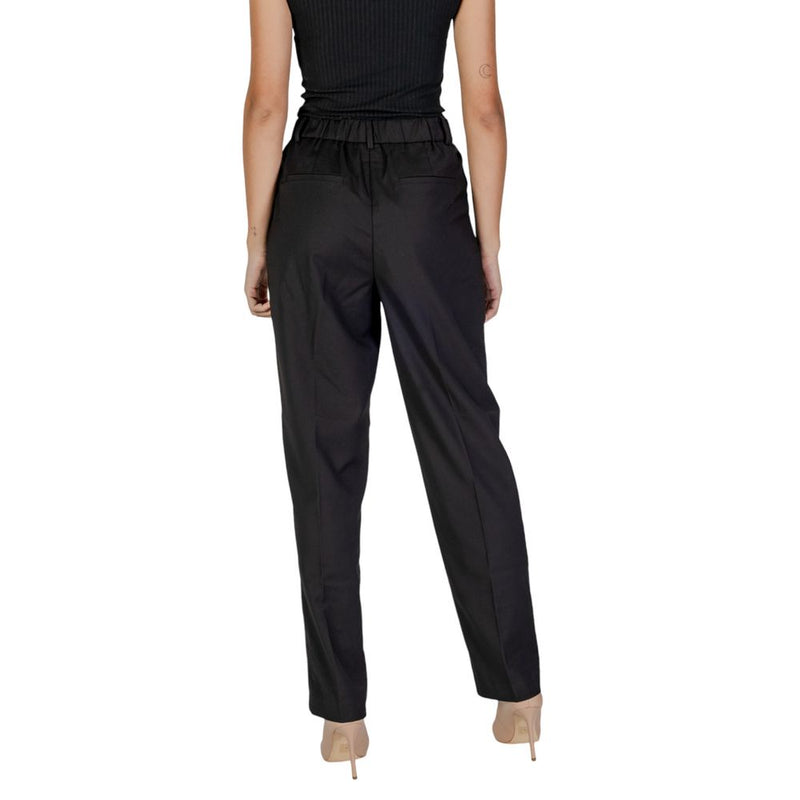 Vila Clothes VIRILEY LANYA Pantalon Taille Haute Noir Femme