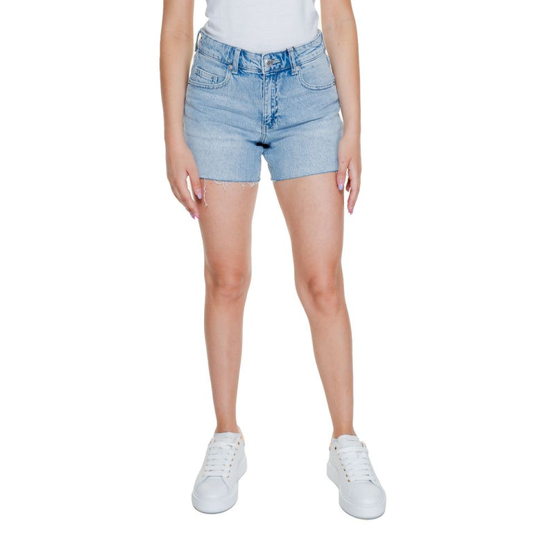 Vero Moda VMTESS MR Light Blue Cotton Shorts for Women