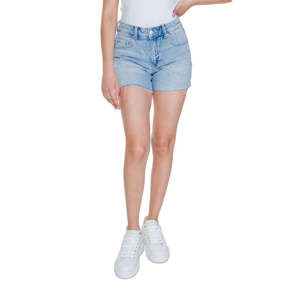 Vero Moda VMTESS MR Light Blue Cotton Shorts for Women