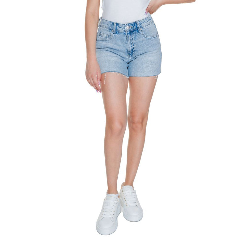 Vero Moda VMTESS MR Light Blue Cotton Shorts for Women