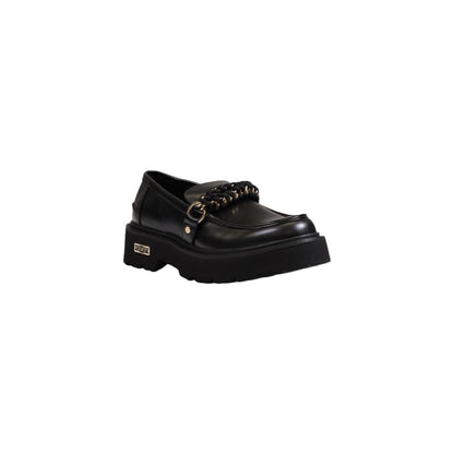 Plate-forme en cuir noir Cult