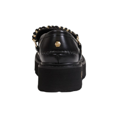 Plate-forme en cuir noir Cult