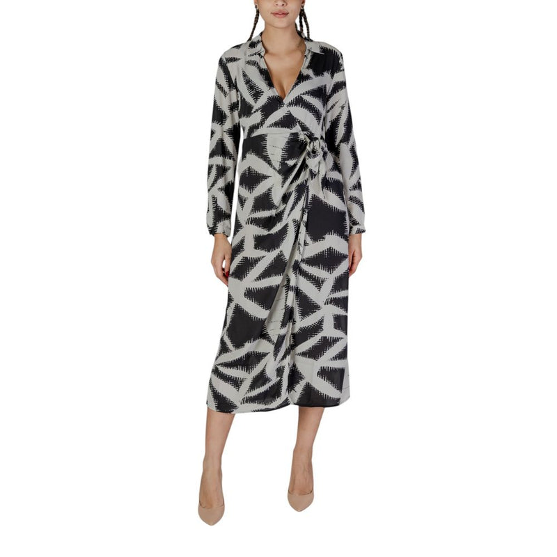 Jacqueline De Yong Jdybase Life L/S Wrap Wvn Long Dress - Black
