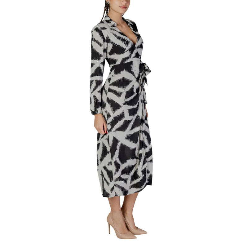 Jacqueline De Yong Jdybase Life L/S Wrap Wvn Long Dress - Black