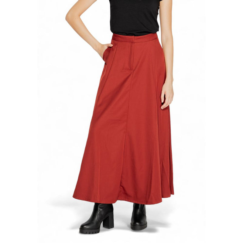 Vero Moda VMTARA Jupe Maxi Rouge Taille Haute
