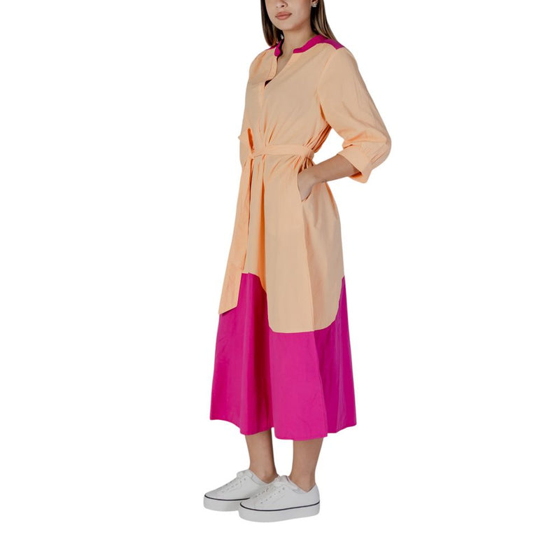 B.Young BYISUSU TUNIC 20812973 Long Orange Cotton Dress