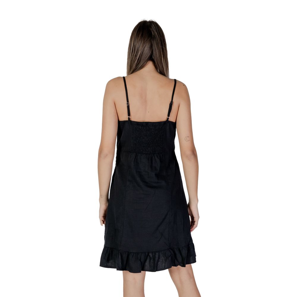 B.Young BYIMADRID Black Linen Midi Dress - Stylish & Versatile