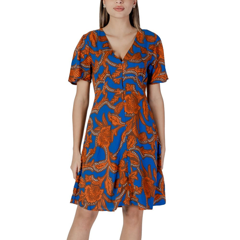B.Young BYJOSA Robe Midi Bleue en Viscose pour Femme