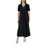 B.Young BYIMADRID VNECK Black Linen Long Dress - Élégance et Confort