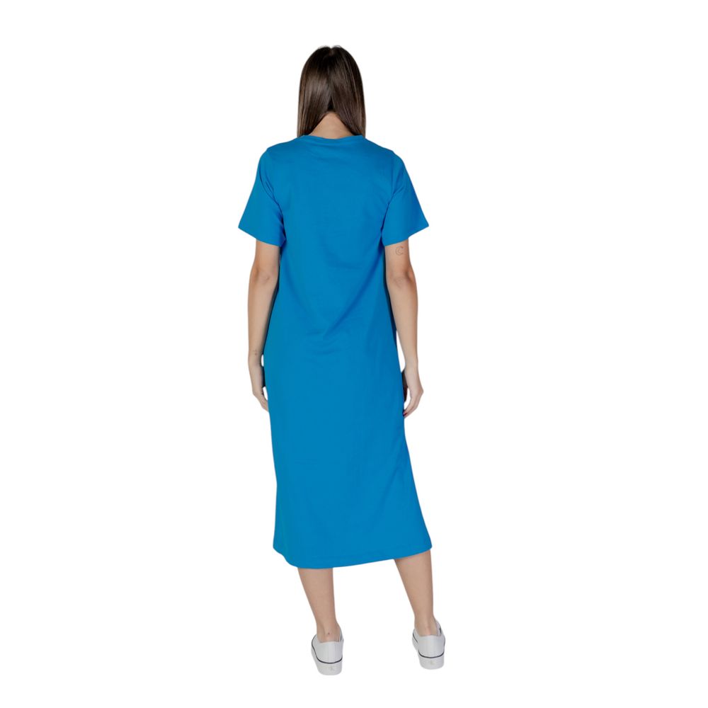 B.Young Blauwe Katoenen Midi Jurk