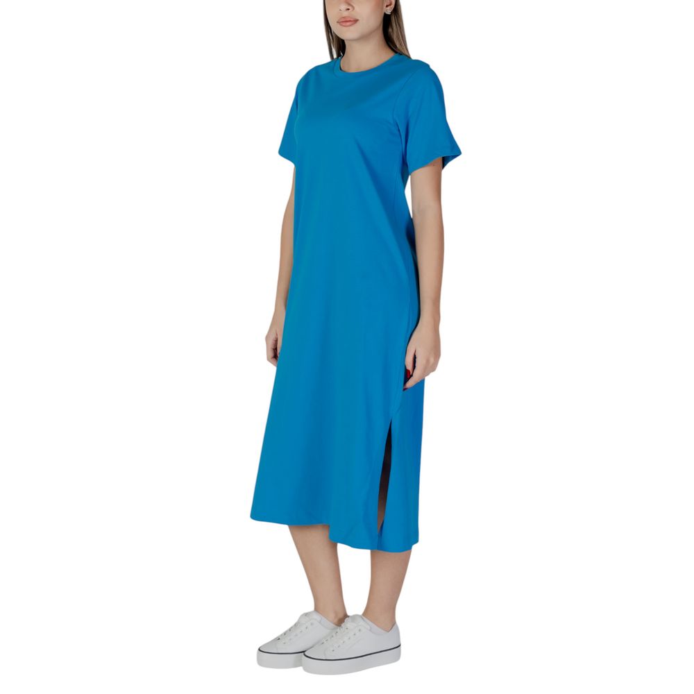 B.Young Blauwe Katoenen Midi Jurk