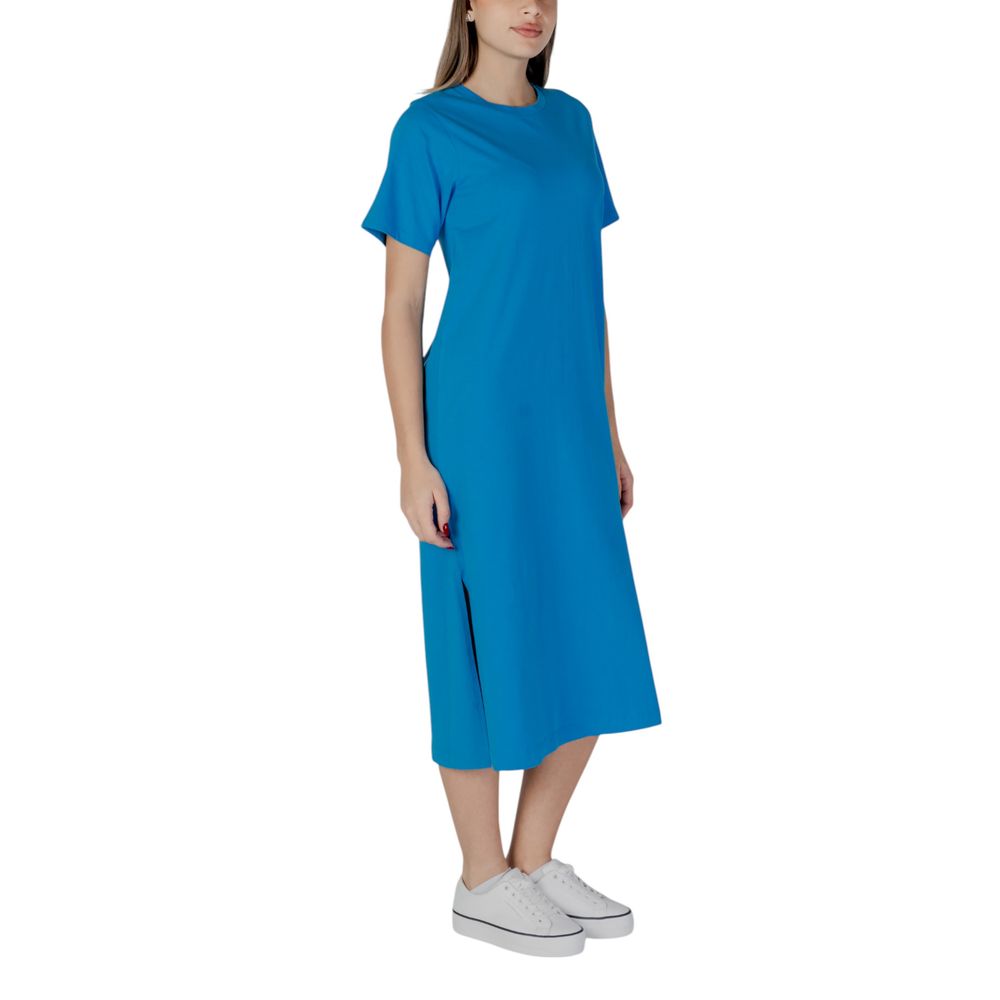 B.Young Blauwe Katoenen Midi Jurk