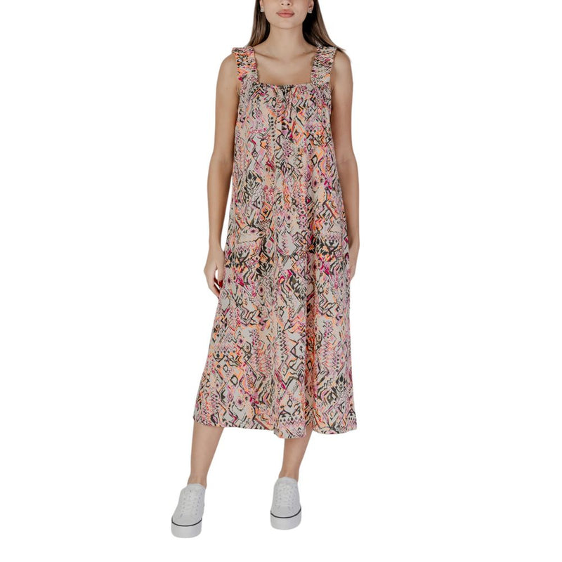 B.Young BYGANA LONG Robe Multicolore en Coton pour Femmes