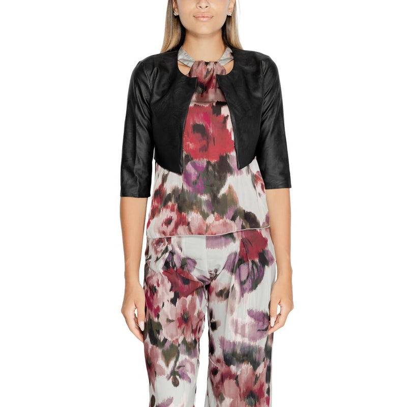 Rinascimento Black Polyethylene Cardigan - Elegant Bolero
