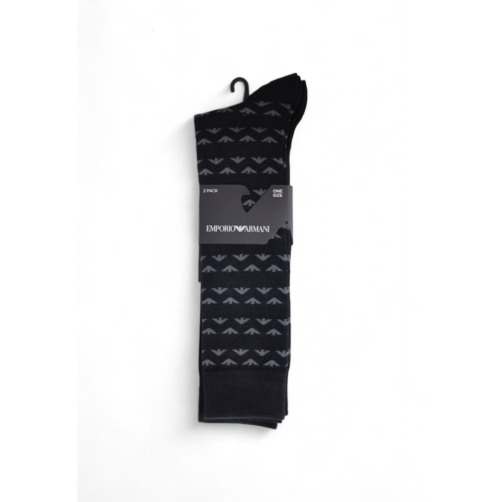 Chaussette en coton noir Emporio Armani