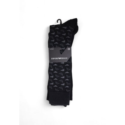 Chaussette en coton noir Emporio Armani