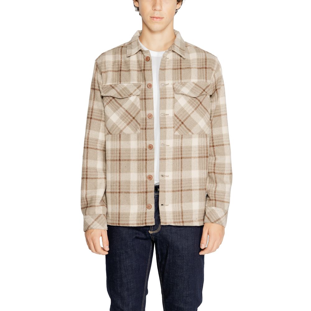 Chemise en polyester beige Hamaki-Ho