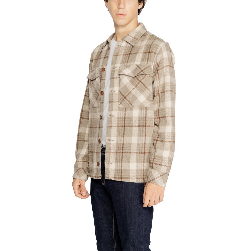 Chemise en polyester beige Hamaki-Ho