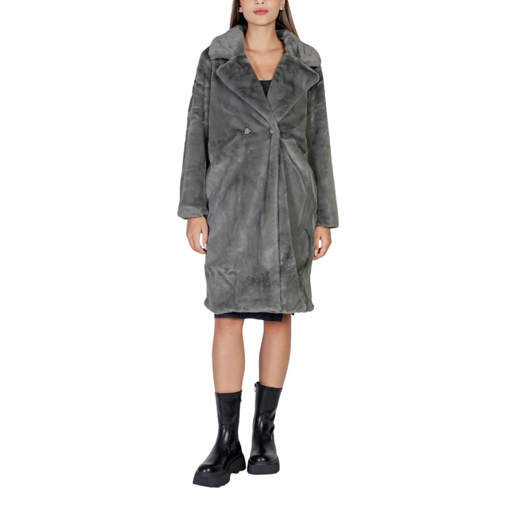 ICHI IHHAYA JA 20112413 Manteau en Fausse Fourrure Noir - Élégant et Polyvalent