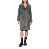 ICHI IHHAYA JA 20112413 Manteau en Fausse Fourrure Noir - Élégant et Polyvalent
