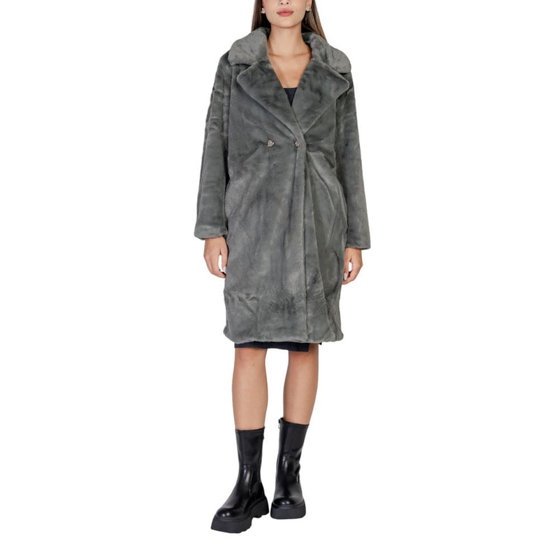 ICHI IHHAYA JA 20112413 Manteau en Fausse Fourrure Noir - Élégant et Polyvalent