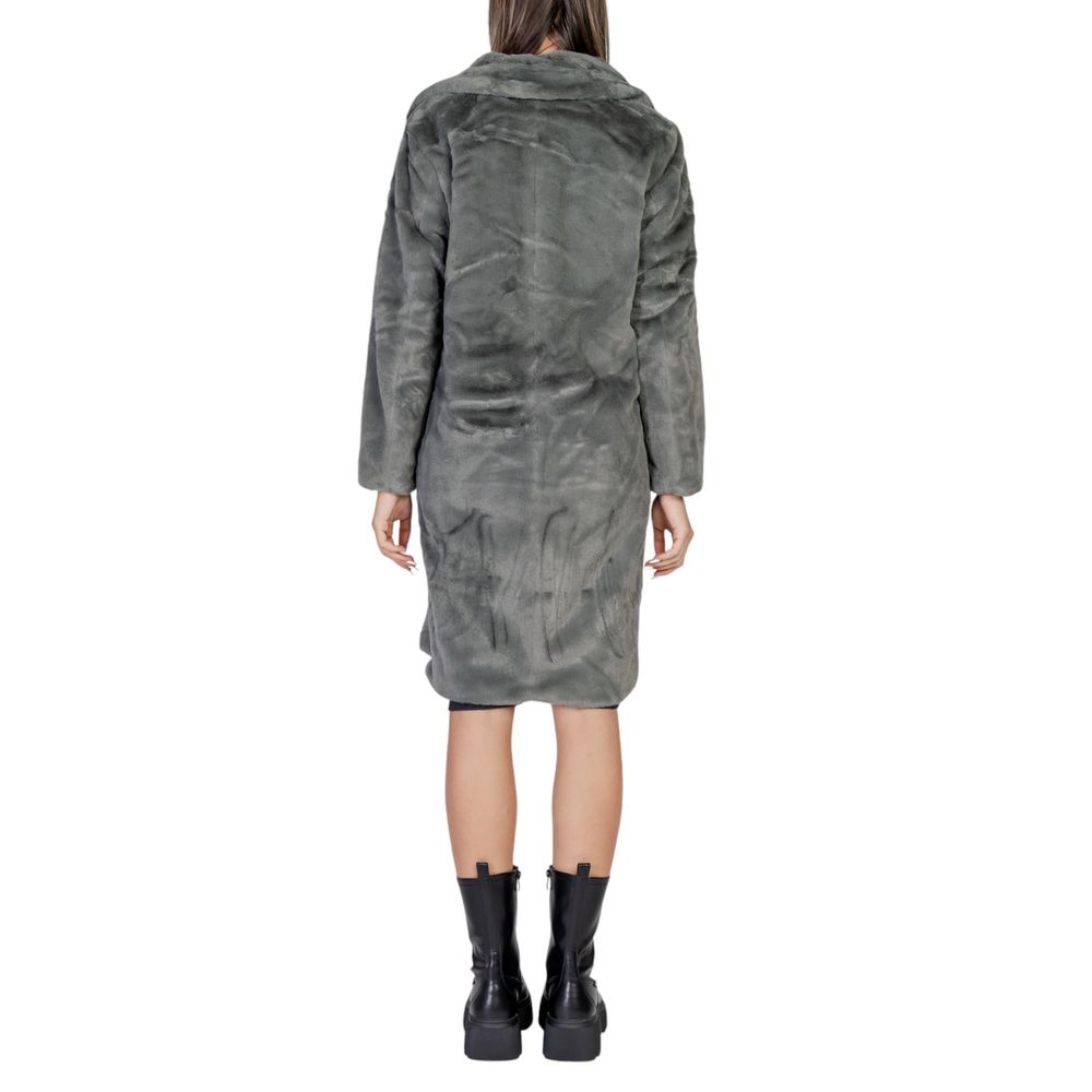ICHI IHHAYA JA 20112413 Manteau en Fausse Fourrure Noir - Élégant et Polyvalent