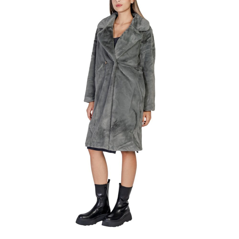 ICHI IHHAYA JA 20112413 Manteau en Fausse Fourrure Noir - Élégant et Polyvalent