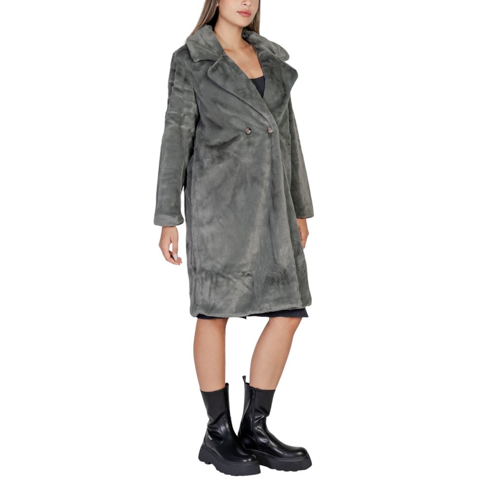 ICHI IHHAYA JA 20112413 Manteau en Fausse Fourrure Noir - Élégant et Polyvalent