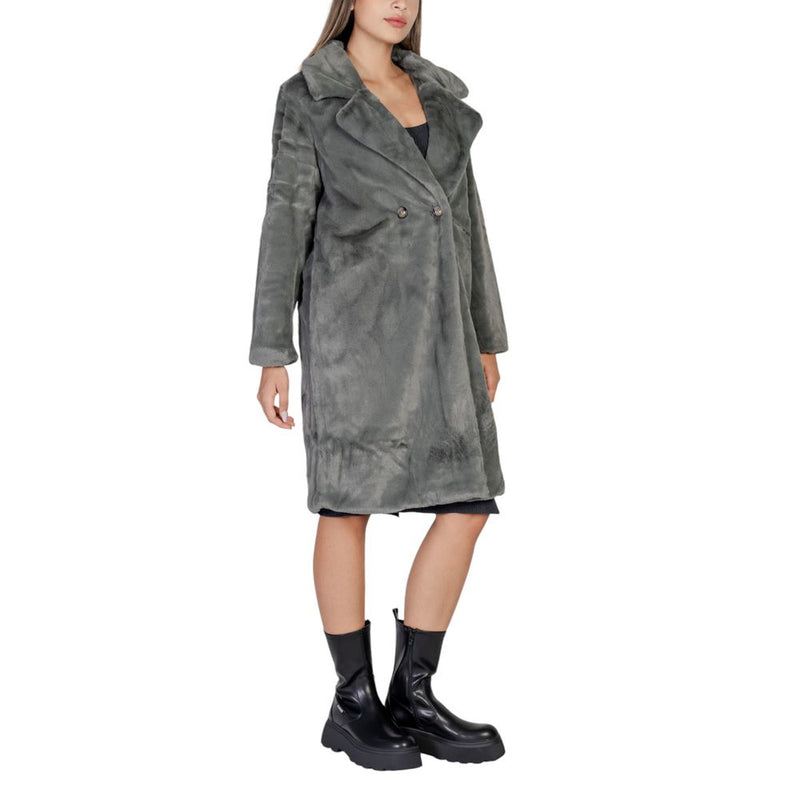 ICHI IHHAYA JA 20112413 Manteau en Fausse Fourrure Noir - Élégant et Polyvalent