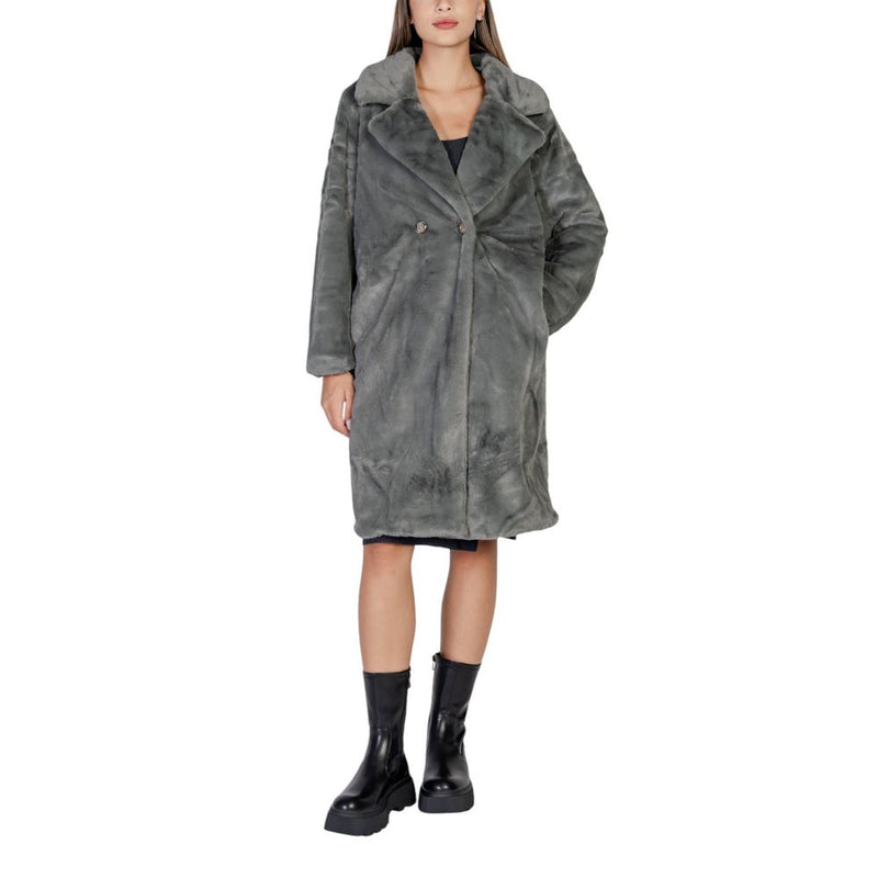 ICHI IHHAYA JA 20112413 Manteau en Fausse Fourrure Noir - Élégant et Polyvalent