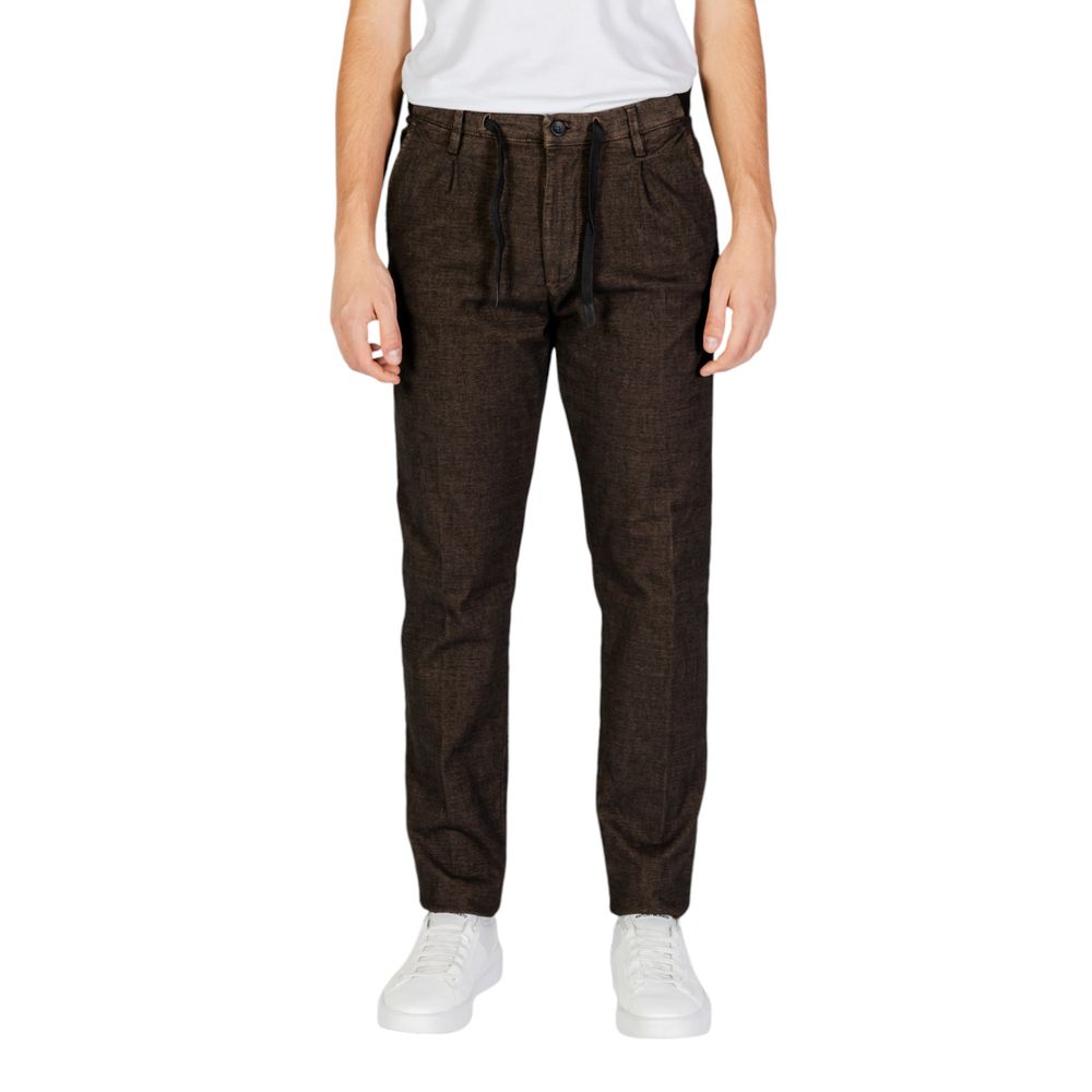 Pantalon en coton brun Hamaki-Ho