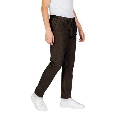 Pantalon en coton brun Hamaki-Ho